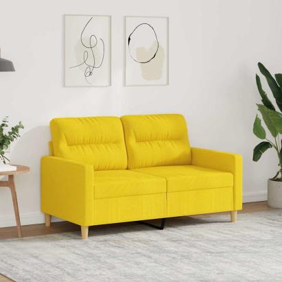 Canapea cu 2 locuri, galben deschis, 120 cm, material textil GartenMobel Dekor