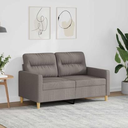 Canapea cu 2 locuri, gri taupe, 120 cm, material textil GartenMobel Dekor