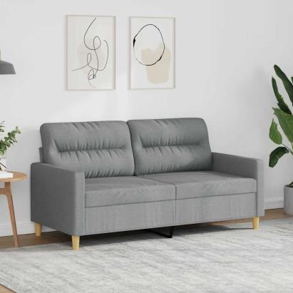 Canapea cu 2 locuri, gri deschis, 140 cm, material textil GartenMobel Dekor