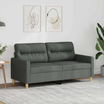 Canapea cu 2 locuri, gri închis, 140 cm, material textil GartenMobel Dekor