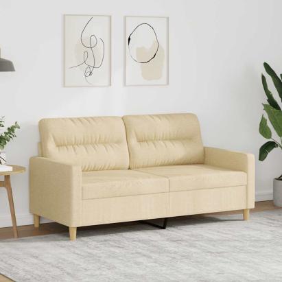 Canapea cu 2 locuri, crem, 140 cm, material textil GartenMobel Dekor