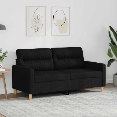 Canapea cu 2 locuri, negru, 140 cm, material textil GartenMobel Dekor