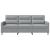 Canapea cu 3 locuri, gri deschis, material 180CM textil GartenMobel Dekor