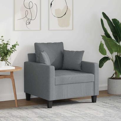 Fotoliu canapea, gri deschis, 60 cm, material textil GartenMobel Dekor