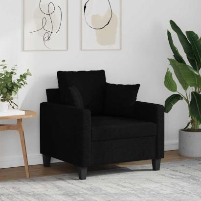 Fotoliu canapea, negru, 60 cm, material textil GartenMobel Dekor
