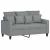 Canapea cu 2 locuri, gri deschis, 120 cm, material textil GartenMobel Dekor