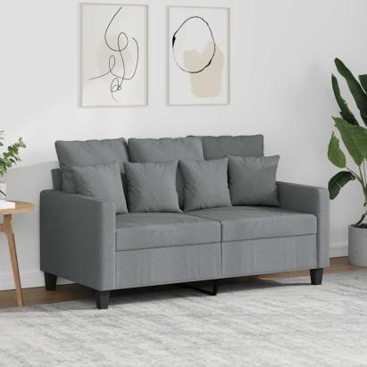 Canapea cu 2 locuri, gri deschis, 120 cm, material textil GartenMobel Dekor
