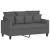 Canapea cu 2 locuri, gri închis, 120 cm, material textil GartenMobel Dekor