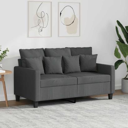 Canapea cu 2 locuri, gri închis, 120 cm, material textil GartenMobel Dekor
