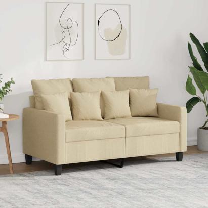 Canapea cu 2 locuri, crem, 120 cm, material textil GartenMobel Dekor