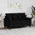 Canapea cu 2 locuri, negru, 120 cm, material textil GartenMobel Dekor