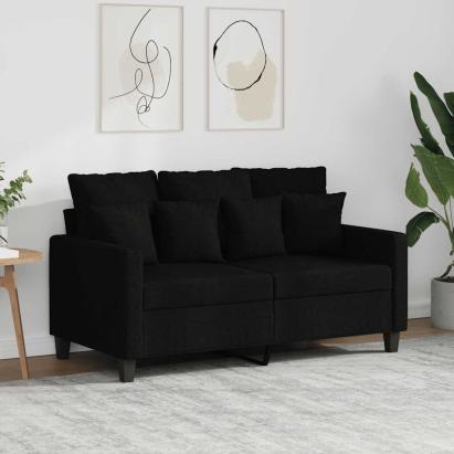 Canapea cu 2 locuri, negru, 120 cm, material textil GartenMobel Dekor