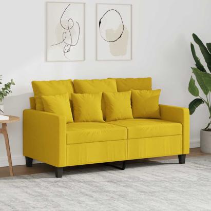Canapea cu 2 locuri, galben deschis, 120 cm, material textil GartenMobel Dekor