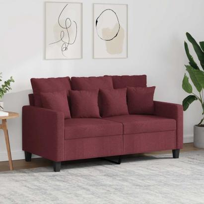 Canapea cu 2 locuri, roșu vin, 120 cm, material textil GartenMobel Dekor