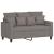 Canapea cu 2 locuri, gri taupe, 120 cm, material textil GartenMobel Dekor