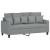 Canapea cu 2 locuri, gri deschis, 140 cm, material textil GartenMobel Dekor