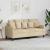 Canapea cu 2 locuri, crem, 140 cm, material textil GartenMobel Dekor