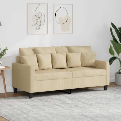 Canapea cu 2 locuri, crem, 140 cm, material textil GartenMobel Dekor