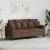 Canapea cu 2 locuri, maro, 140 cm, material textil GartenMobel Dekor