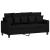 Canapea cu 2 locuri, negru, 140 cm, material textil GartenMobel Dekor