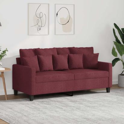 Canapea cu 2 locuri, roșu vin, 140 cm, material textil GartenMobel Dekor
