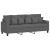 Canapea cu 3 locuri, gri închis, 180 cm, material textil GartenMobel Dekor