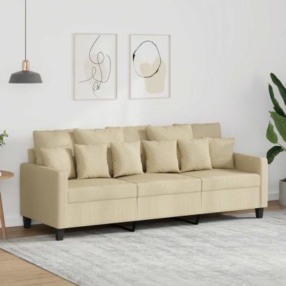 Canapea cu 3 locuri, crem, 180 cm, material textil GartenMobel Dekor