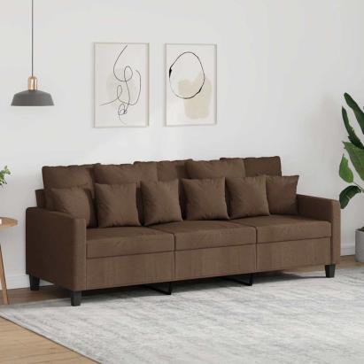 Canapea cu 3 locuri, maro, 180 cm, material textil GartenMobel Dekor