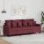 Canapea cu 3 locuri, roșu vin, 180 cm, material textil GartenMobel Dekor