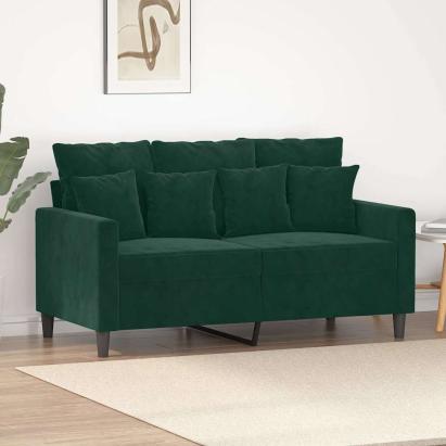 Canapea cu 2 locuri, verde închis, 120 cm, catifea GartenMobel Dekor