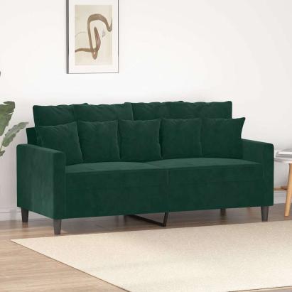 Canapea cu 2 locuri, verde închis, 140 cm, catifea GartenMobel Dekor