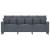Canapea cu 3 locuri, gri închis, 180 cm, material catifea GartenMobel Dekor