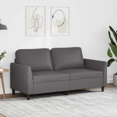 Canapea cu 2 locuri, gri, 140 cm, piele ecologică GartenMobel Dekor