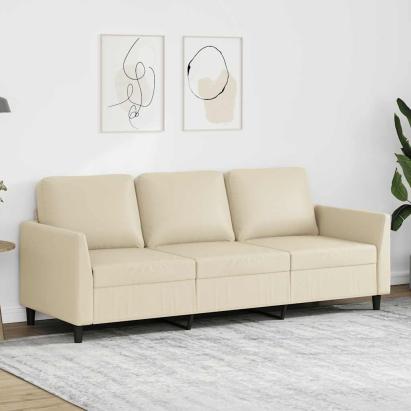 Canapea cu 3 locuri, crem, 180 cm, piele ecologică GartenMobel Dekor
