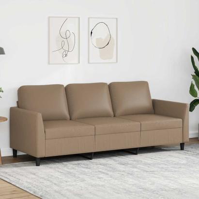 Canapea cu 3 locuri, cappuccino, 180 cm, piele ecologică GartenMobel Dekor