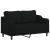 Canapea cu 2 locuri, negru, 140 cm, material textil GartenMobel Dekor