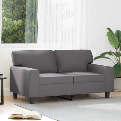 Canapea cu 2 locuri, gri, 120 cm, piele ecologică GartenMobel Dekor