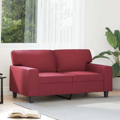 Canapea cu 2 locuri, roșu vin, 120 cm, material textil GartenMobel Dekor