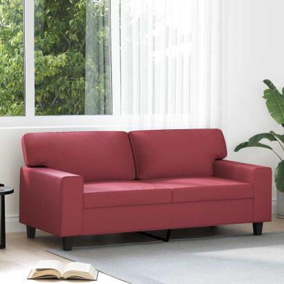 Canapea cu 2 locuri, roșu vin, 140 cm, piele ecologică GartenMobel Dekor