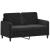 Canapea cu 2 locuri, negru, 120 cm, catifea GartenMobel Dekor