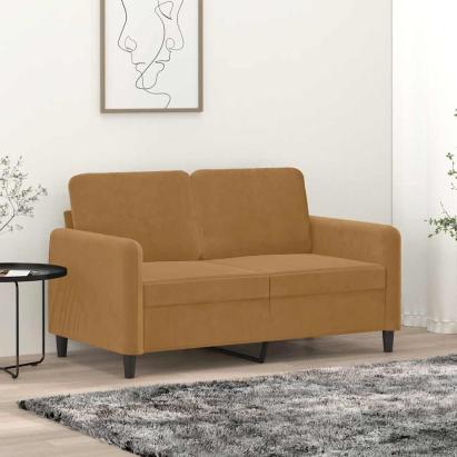 Canapea cu 2 locuri, maro, 120 cm, catifea GartenMobel Dekor