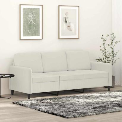 Canapea cu 3 locuri, crem, 180 cm, catifea GartenMobel Dekor