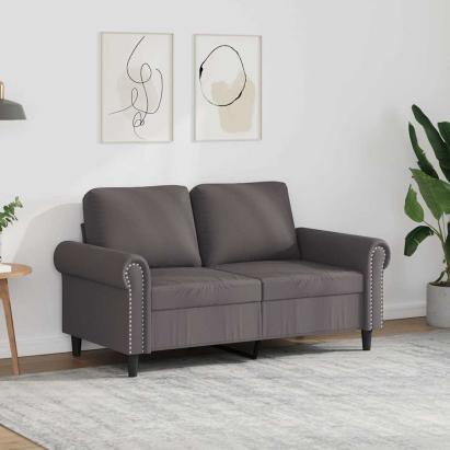 Canapea cu 2 locuri, gri, 120 cm, piele ecologică GartenMobel Dekor
