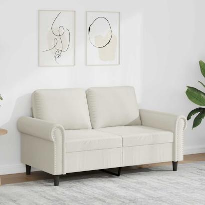 Canapea cu 2 locuri, crem, 120 cm, catifea GartenMobel Dekor