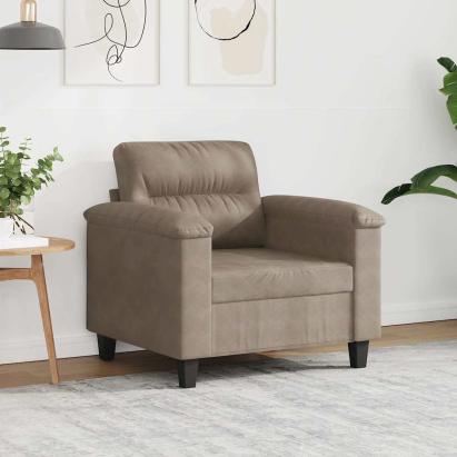 Fotoliu canapea, gri taupe, 60 cm, textil microfibră GartenMobel Dekor