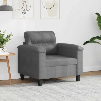 Fotoliu canapea, gri închis, 60 cm, textil microfibră GartenMobel Dekor
