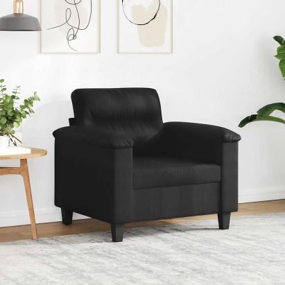 Fotoliu canapea, negru, 60 cm, textil microfibră GartenMobel Dekor