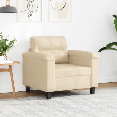 Fotoliu canapea, crem, 60 cm, textil microfibră GartenMobel Dekor