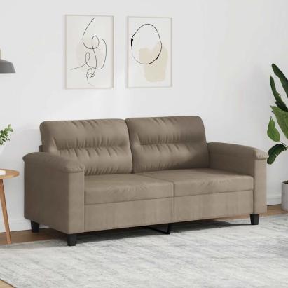 Canapea cu 2 locuri, gri taupe, 140 cm, țesătură microfibră GartenMobel Dekor
