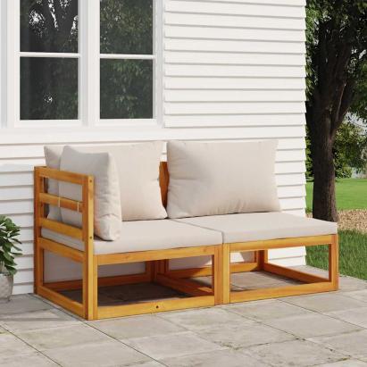 Set canapea de grădină, 2 piese, cu perne, lemn masiv de acacia GartenMobel Dekor